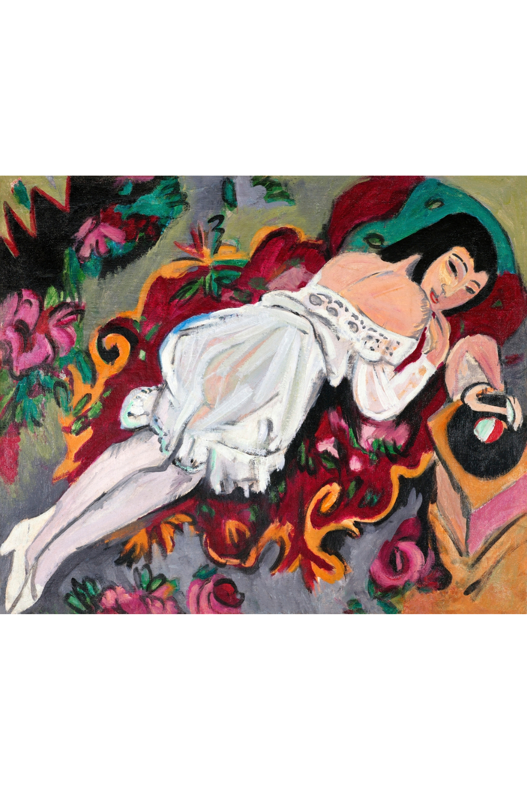 "Girl in White Chemise" by Erenst Ludwig Kirchner (1914)