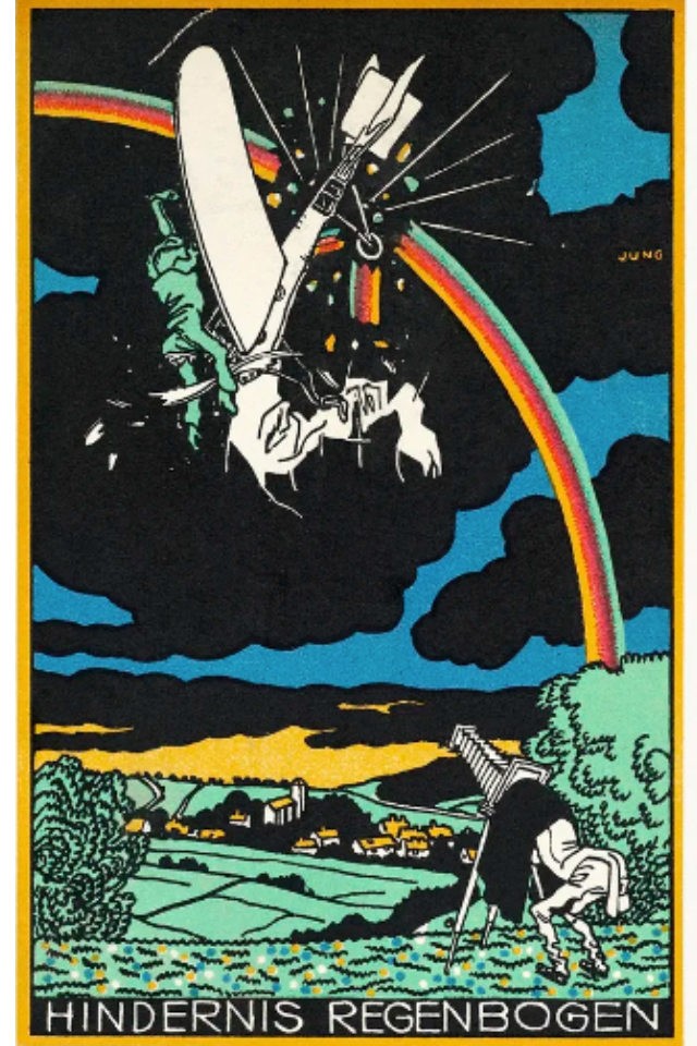 Rainbow Obstacle by Moriz Jung.(1911) Heavy Weight T-Shirt Black