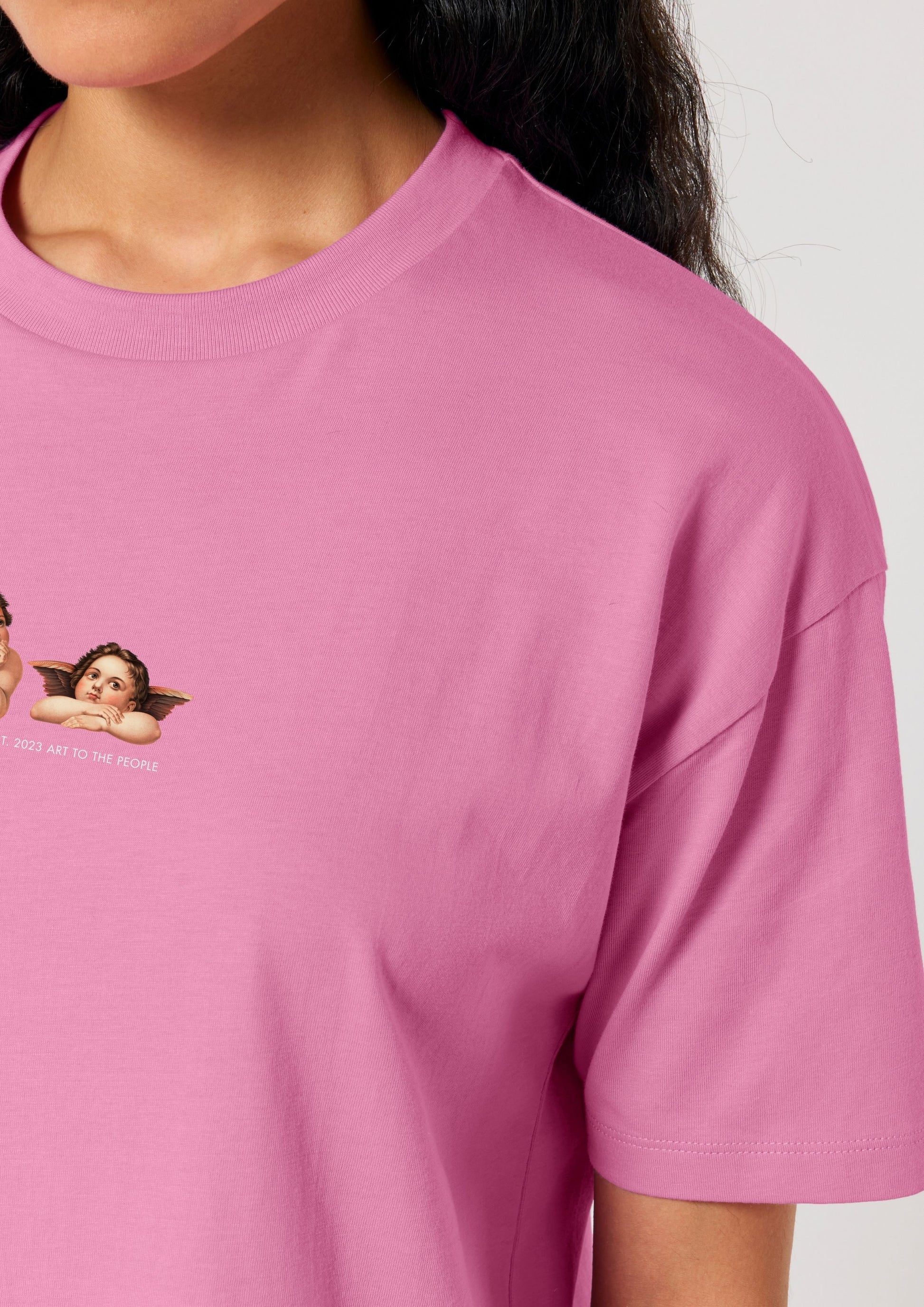 Cherubs after Raphael (1890) - Women's cropped t-shirt - Pink
