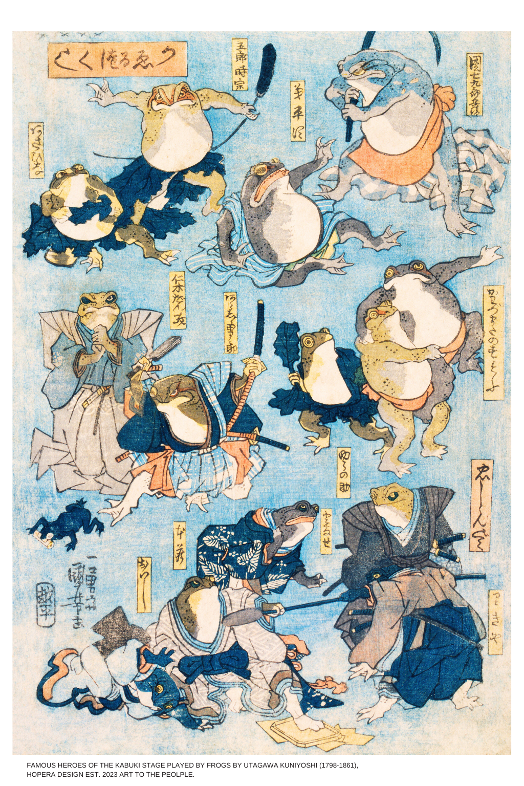 "Frogs" by Utagawa Kuniyoshi (1798-1861)