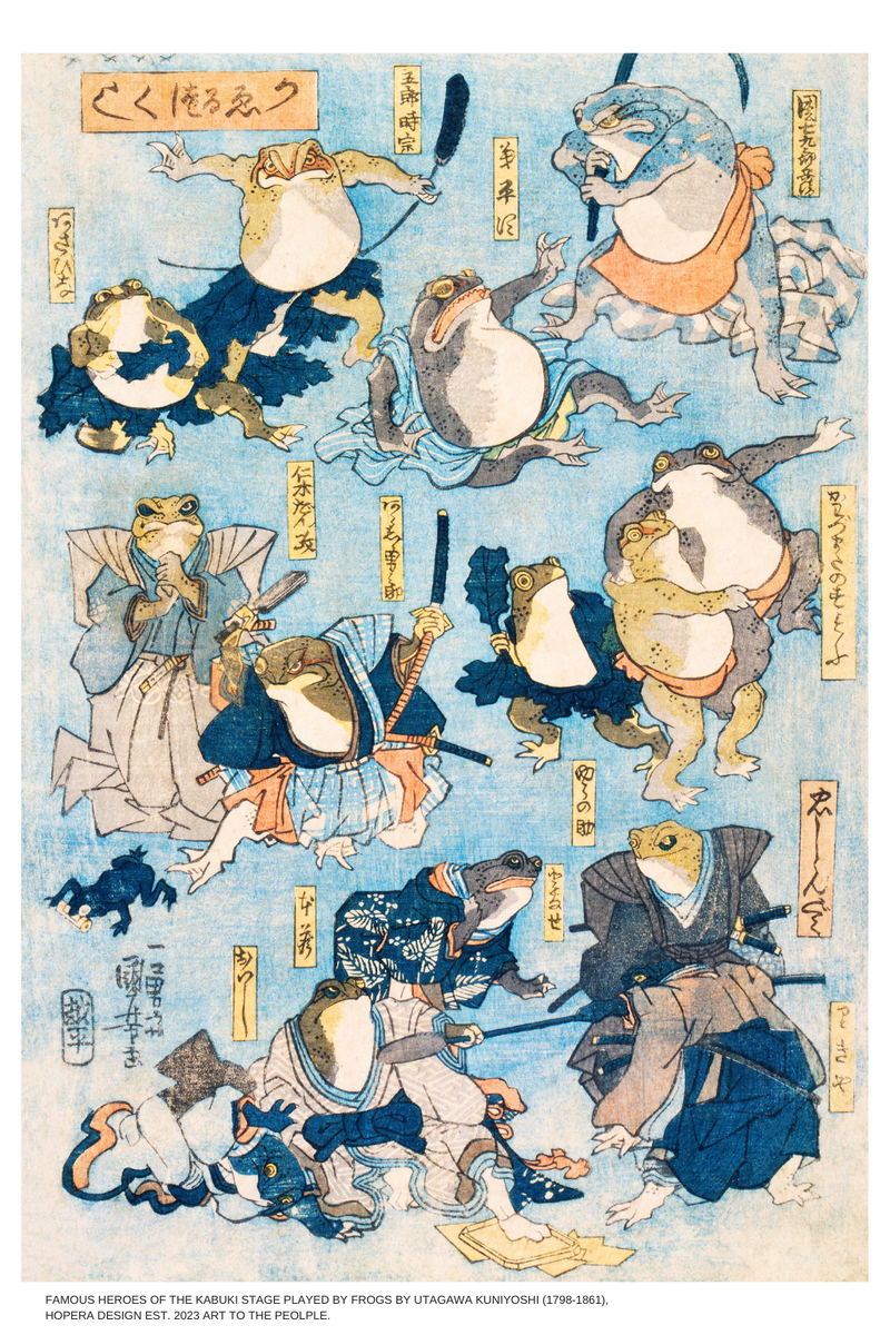 "Frogs" by Utagawa Kuniyoshi (1798-1861)