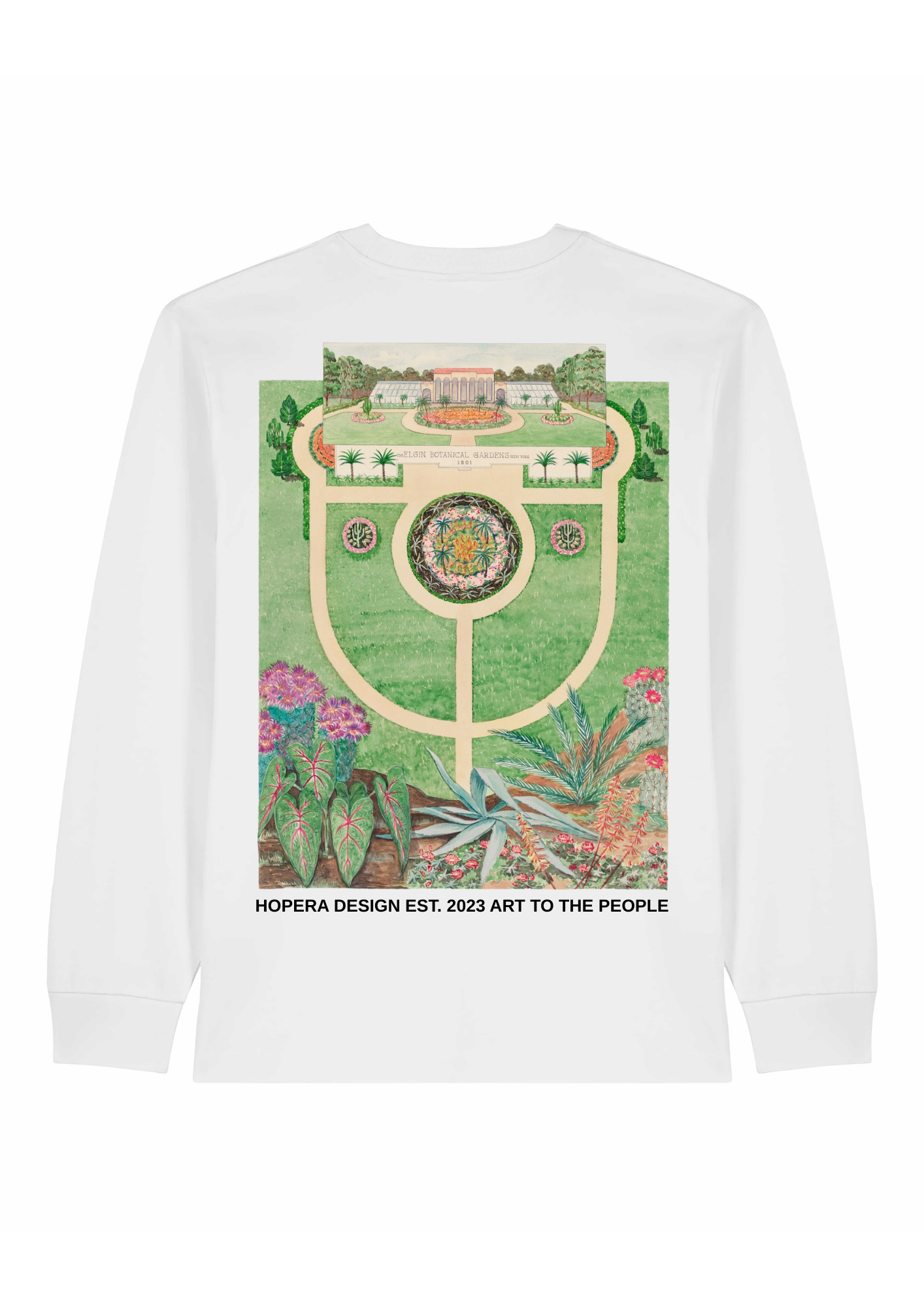 Elgin Botanical Gardens (1936) by Tabea Hosier Heavy Weight White Long Sleeve T-Shirt