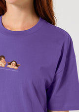 Cherubs after Raphael (1890) - Women's cropped t-shirt - Purple
