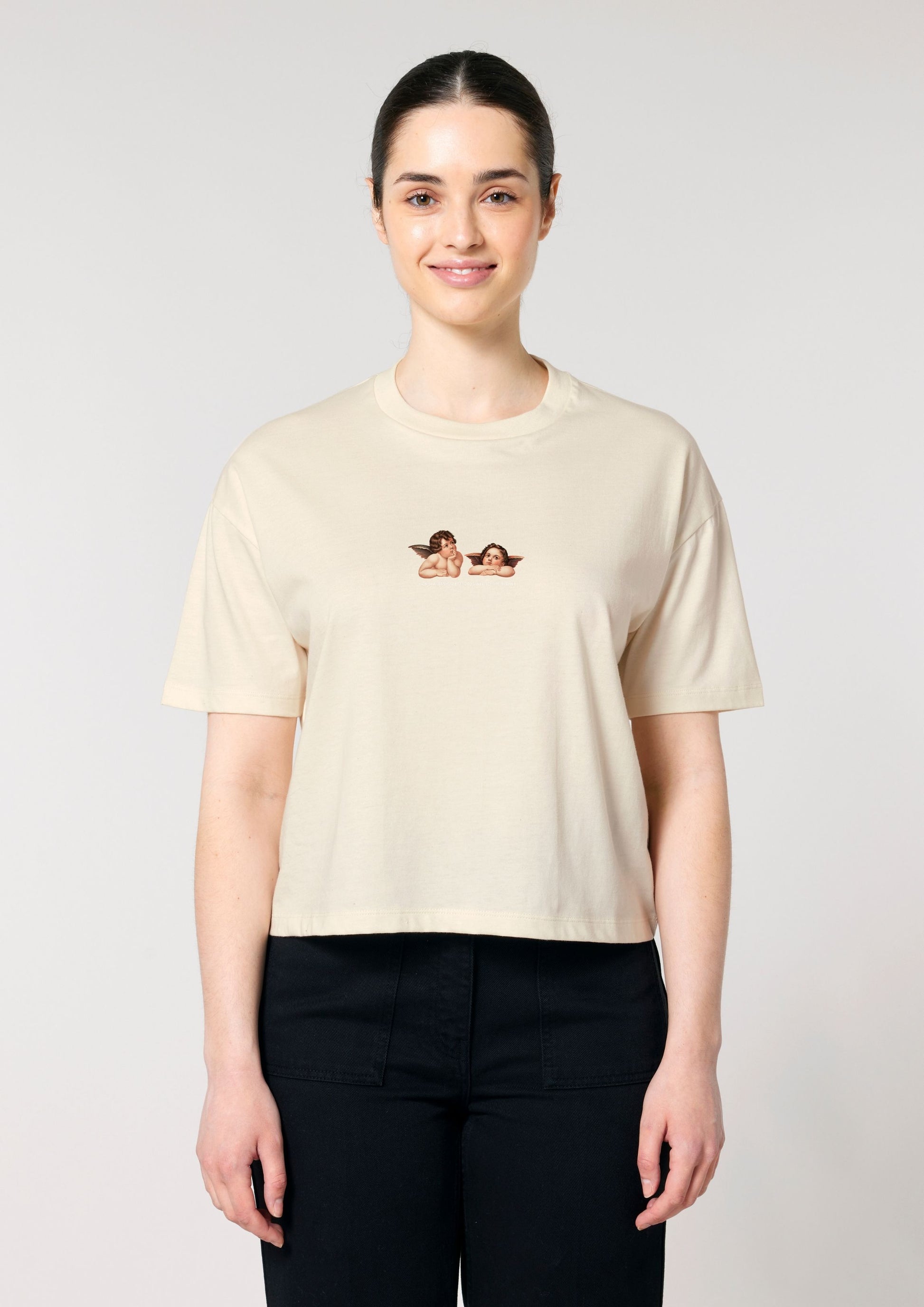 Cherubs after Raphael (1890) - Women's cropped t-shirt - Natural Raw