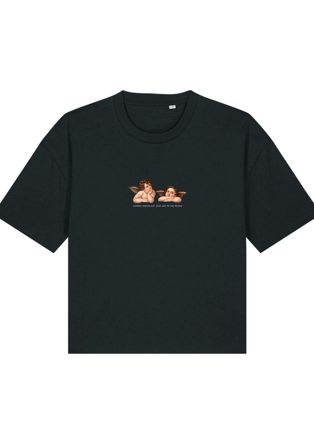 Cherubs after Raphael (1890) - Women's cropped t-shirt - Black