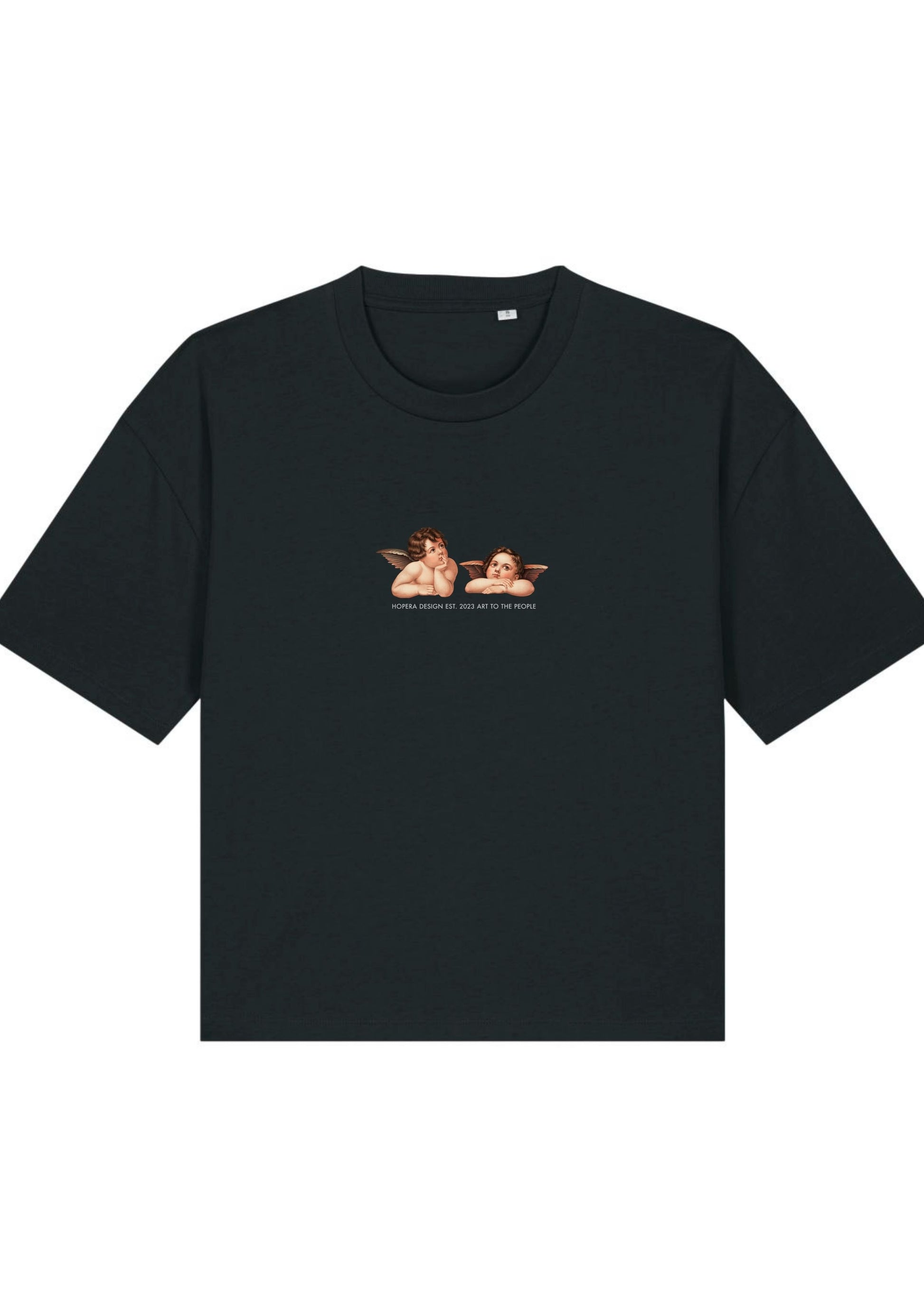 Cherubs after Raphael (1890) - Women's cropped t-shirt - Black