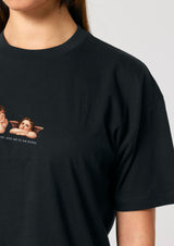 Cherubs after Raphael (1890) - Women's cropped t-shirt - Black