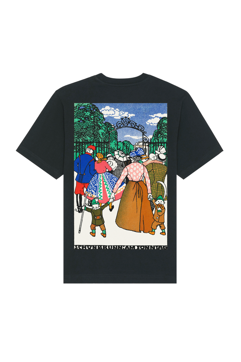 Schönbrunn on Sunday (1912) by Moriz Jung Heavy Weight Raw T-Shirt Black