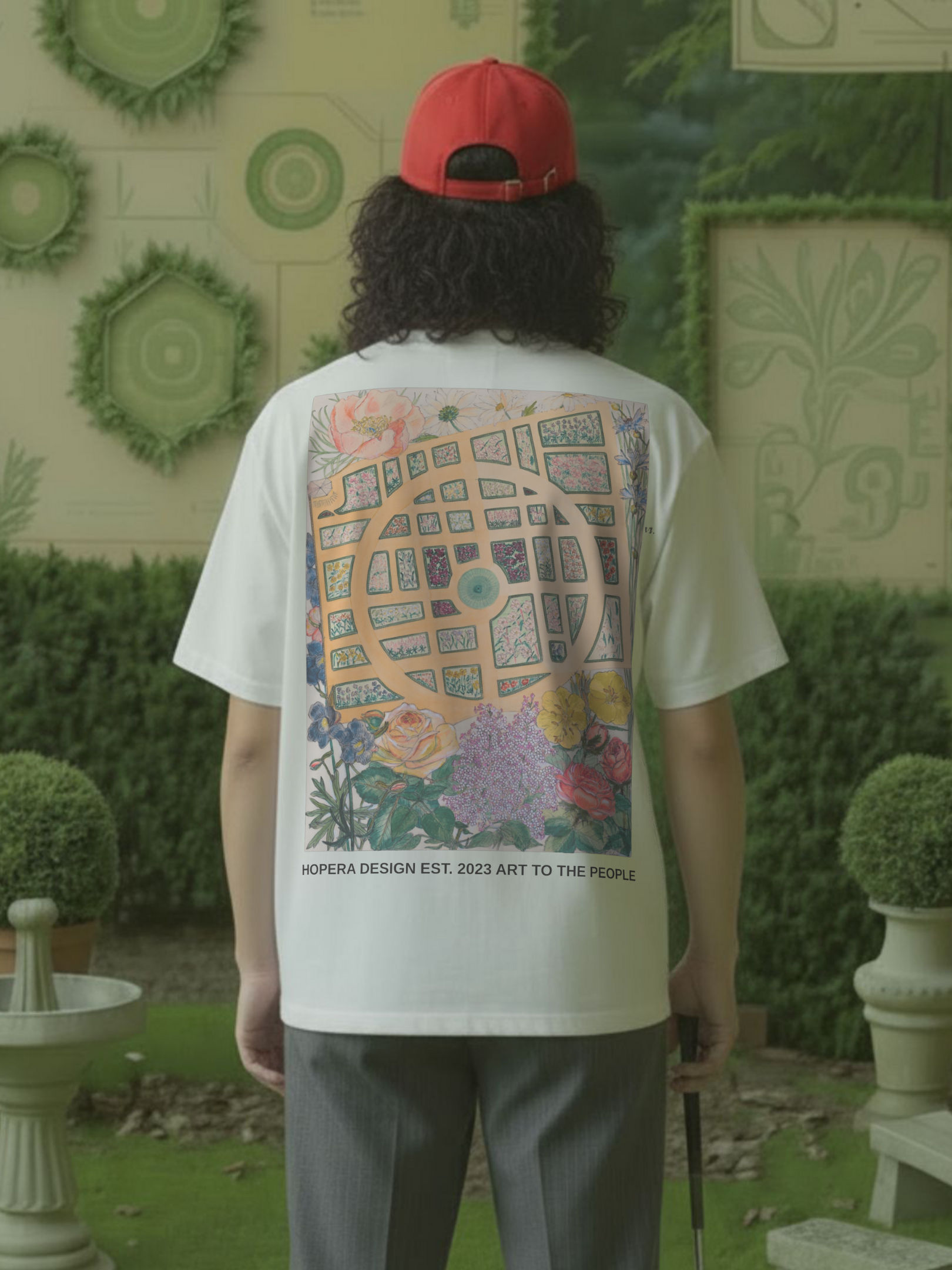 Madame Jumel's Garden (1936) by Virginia Richards Heavy Weight White T-Shirt