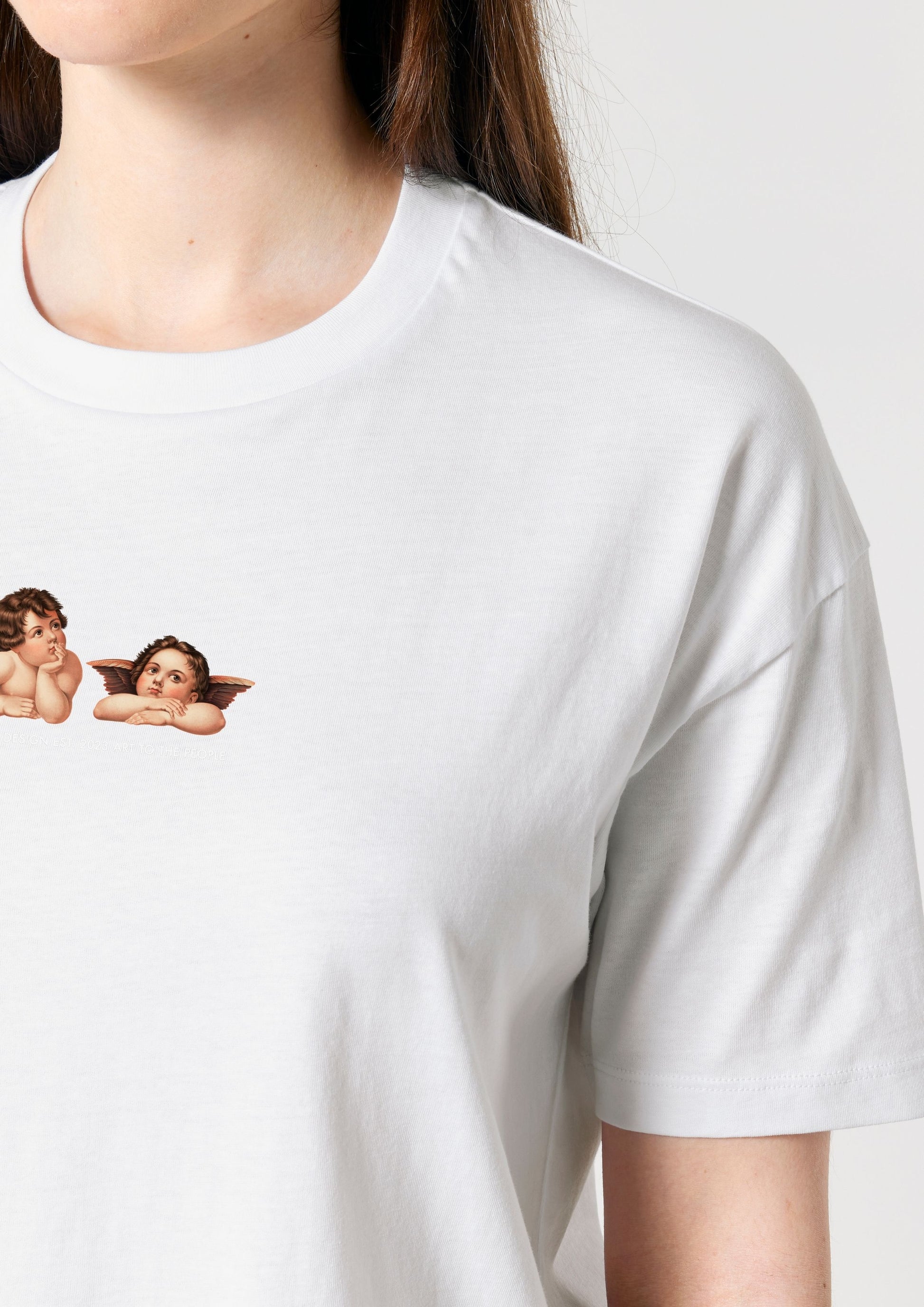 Cherubs after Raphael (1890) - Women's cropped t-shirt - White