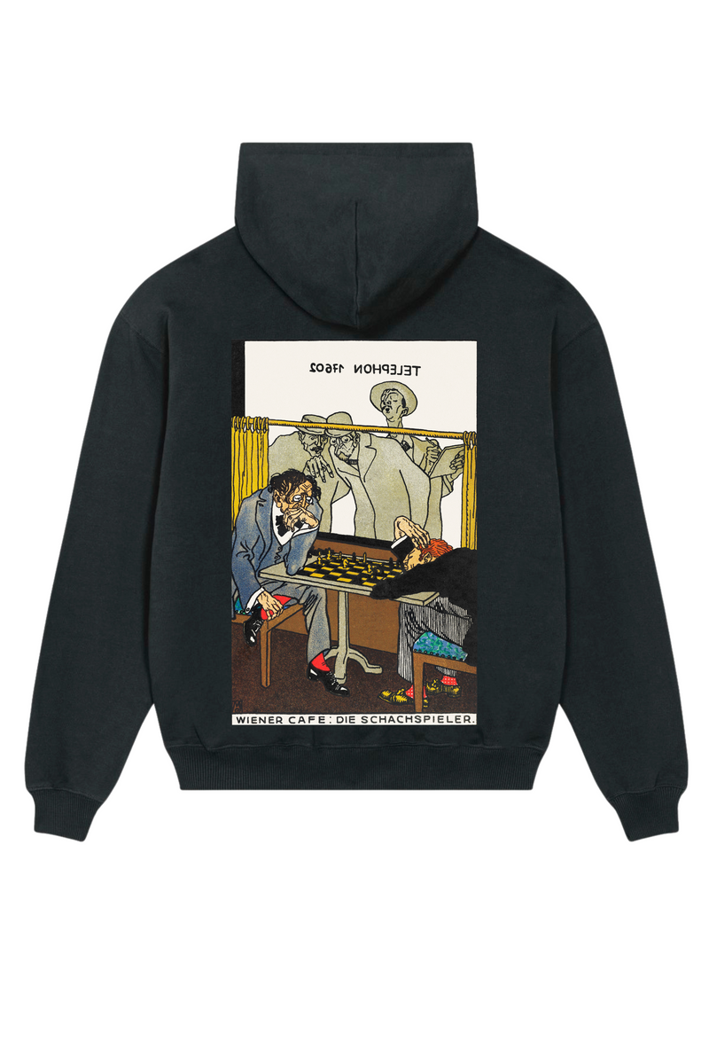 Viennese Café: The Chess Players ( (1911) by Moriz Jung Hoodie Black