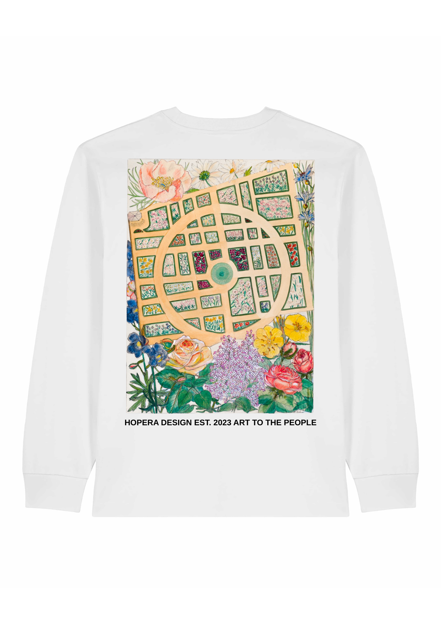 Madame Jumel's Garden (1936) by Virginia Richards Heavy Weight White Long Sleeve T-Shirt