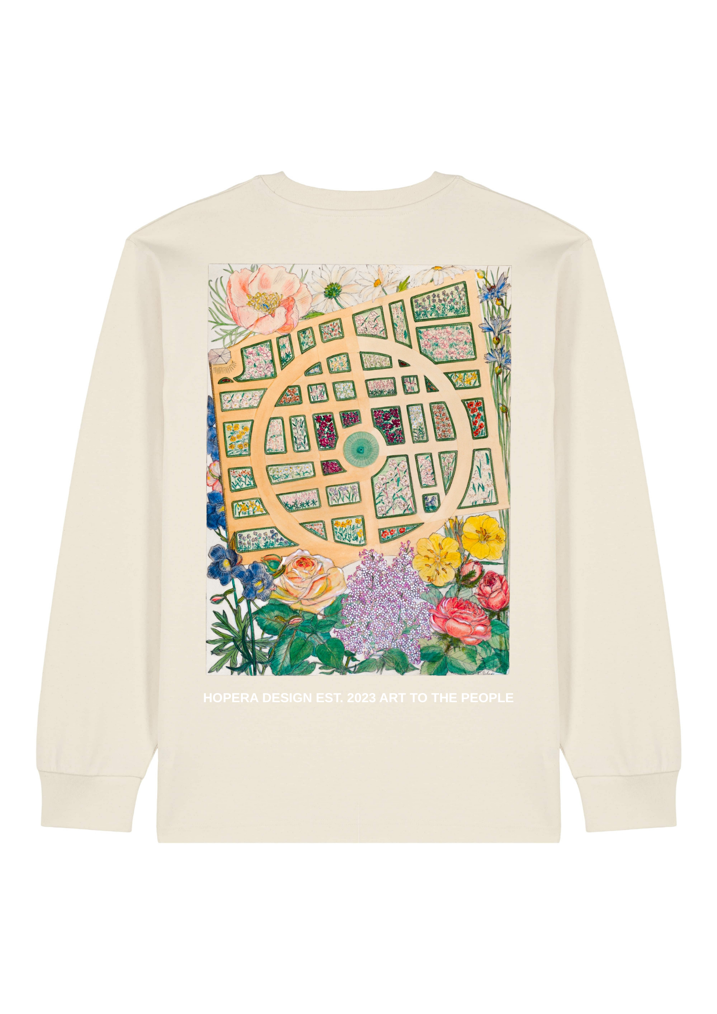 Madame Jumel's Garden (1936) by Virginia Richards Heavy Weight White Long Sleeve T-Shirt
