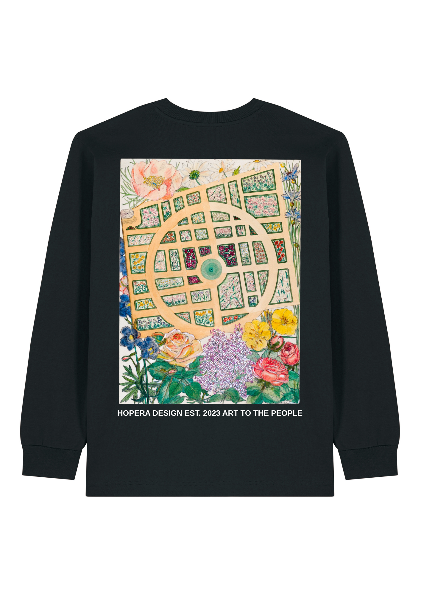 Madame Jumel's Garden (1936) by Virginia Richards Heavy Weight White Long Sleeve T-Shirt