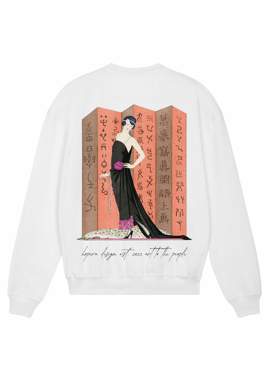 "Le paravent rouge: Robe du soir, de Worth" (1921) by George Barbier Organic Cotton Sweater