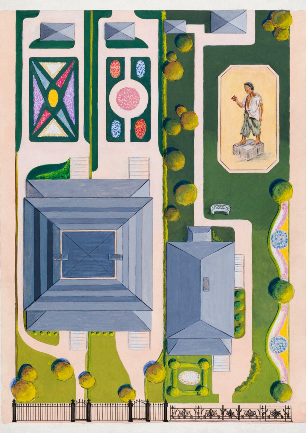 Ward and Green Gardens (1936) by Meyer Goldbaum Heavy Weight White T-Shirt