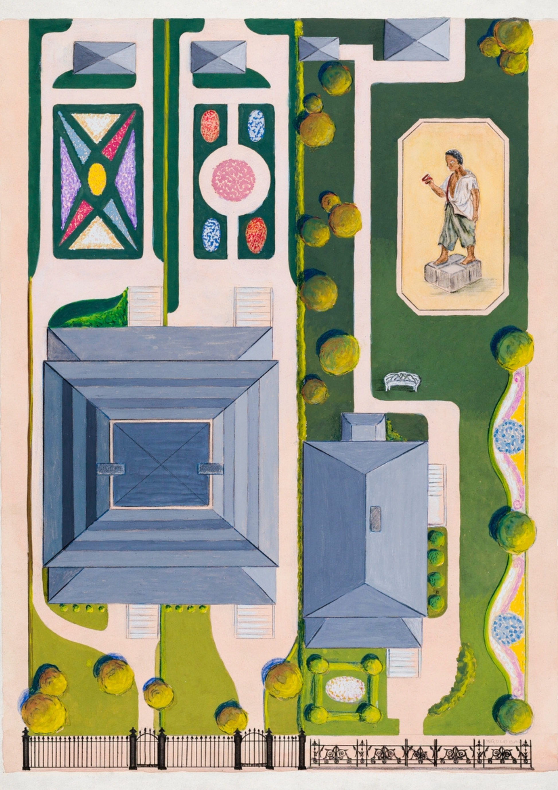 Ward and Green Gardens (1936) by Meyer Goldbaum Heavy Weight White T-Shirt