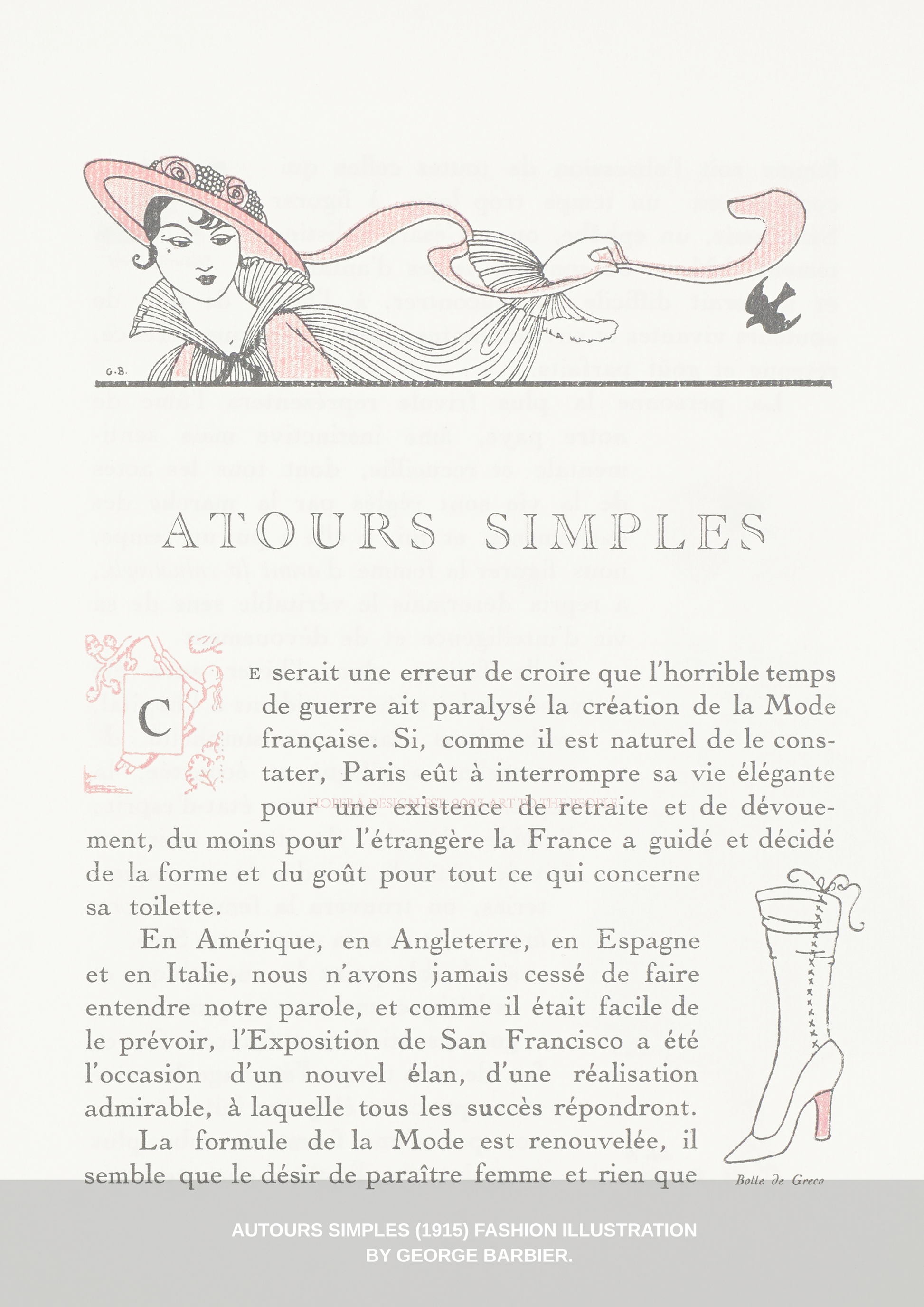 "Autours Simples" (1915) by George Barbier Heavy Cotton T-shirt