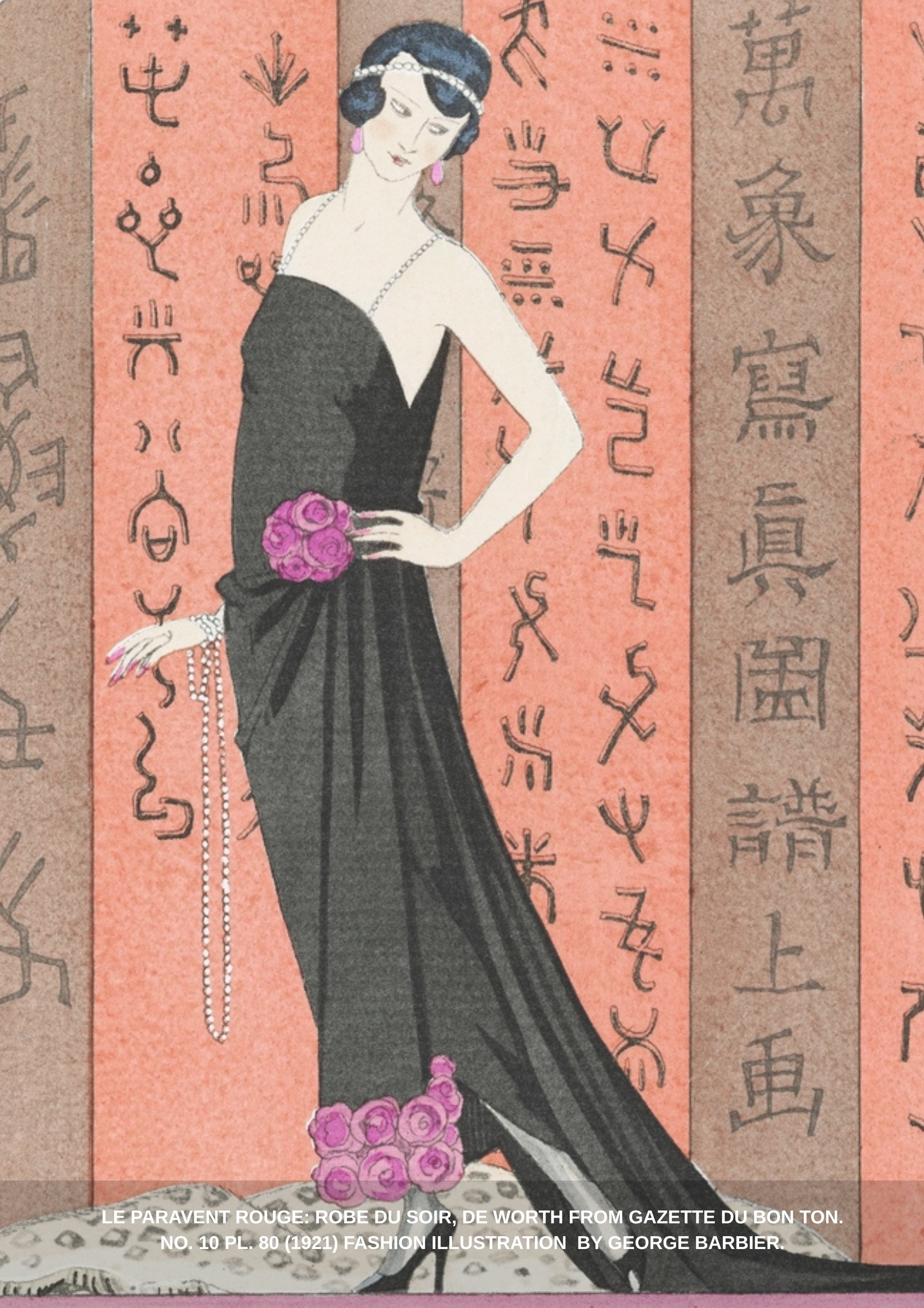 "Le paravent rouge: Robe du soir, de Worth" (1921) by George Barbier Organic Cotton Sweater