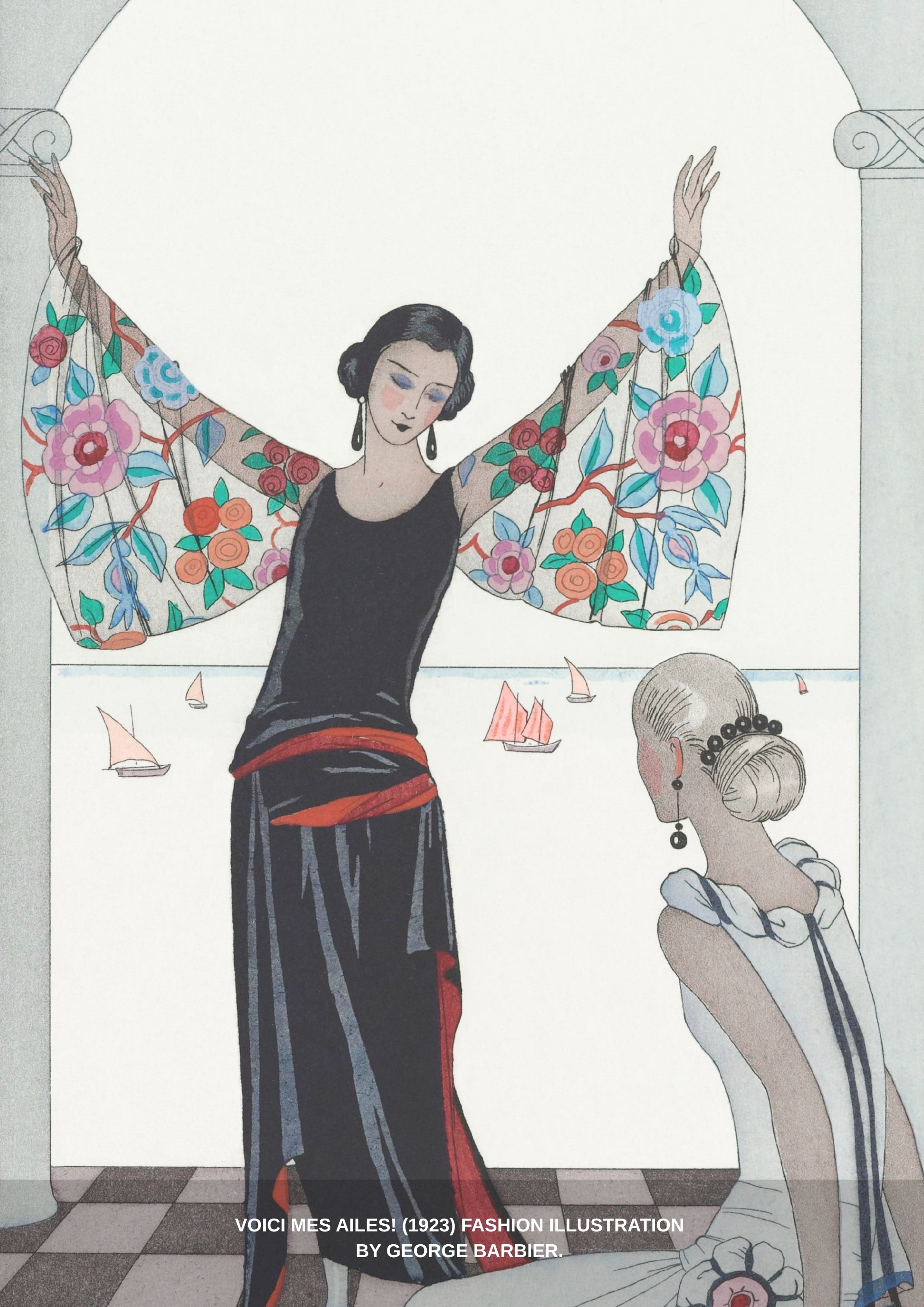 "Voici mes ailes!" (1923) by George Barbier Organic Cotton Sweater