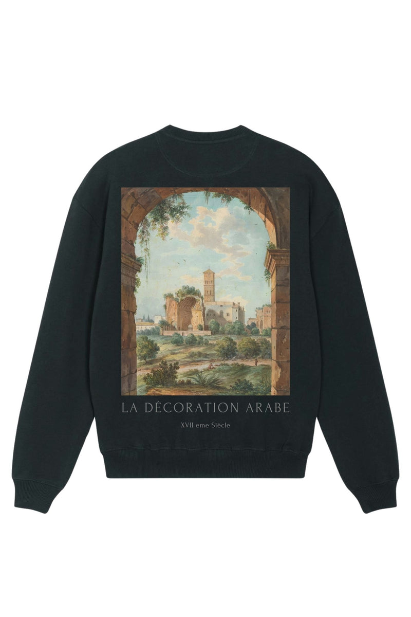 Landscape, Architectural Illustration, 17th Century Sweatshirt Black