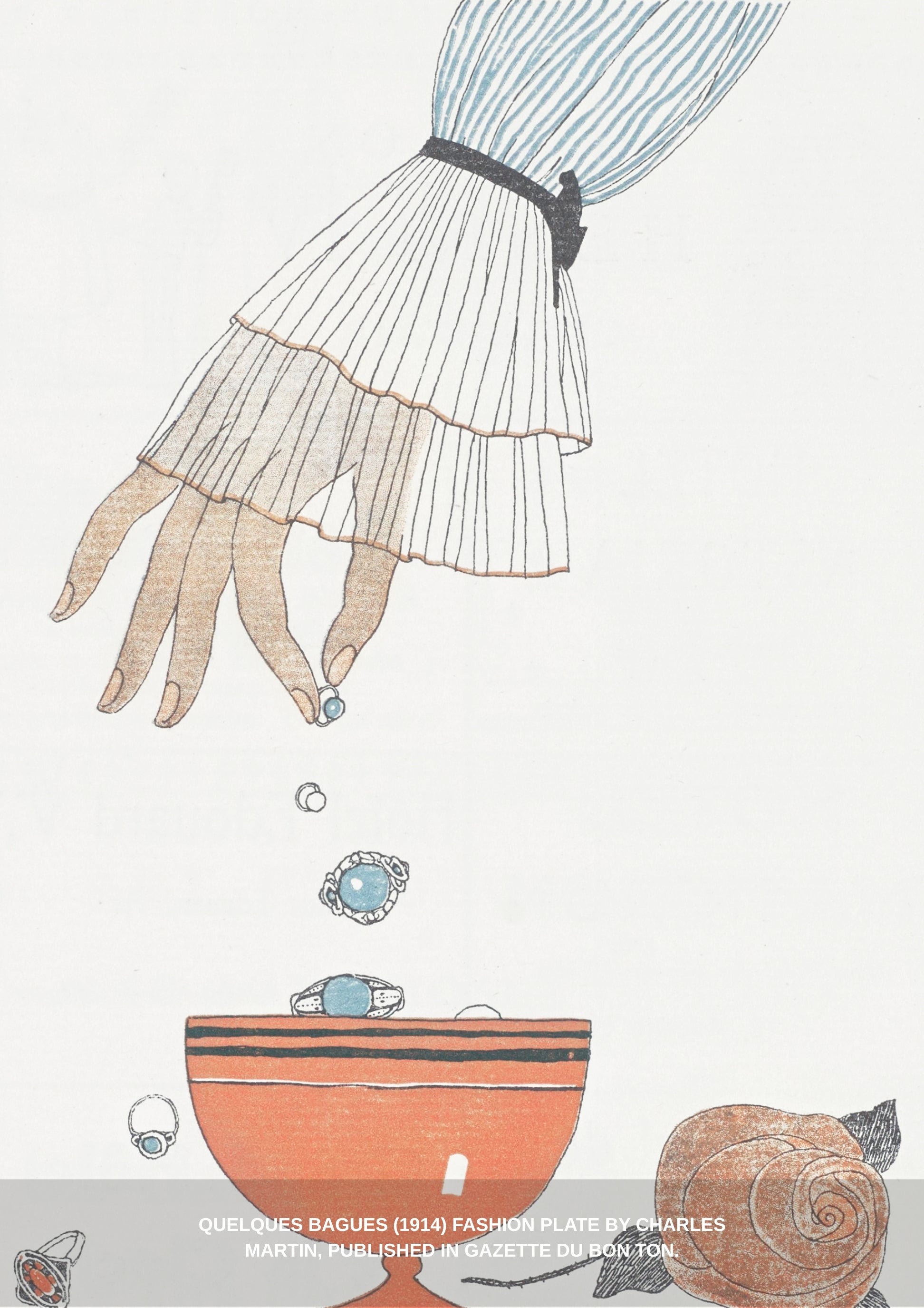 “Quelques Bagues” by Charles Martin (1914) Heavy Cotton Sweater