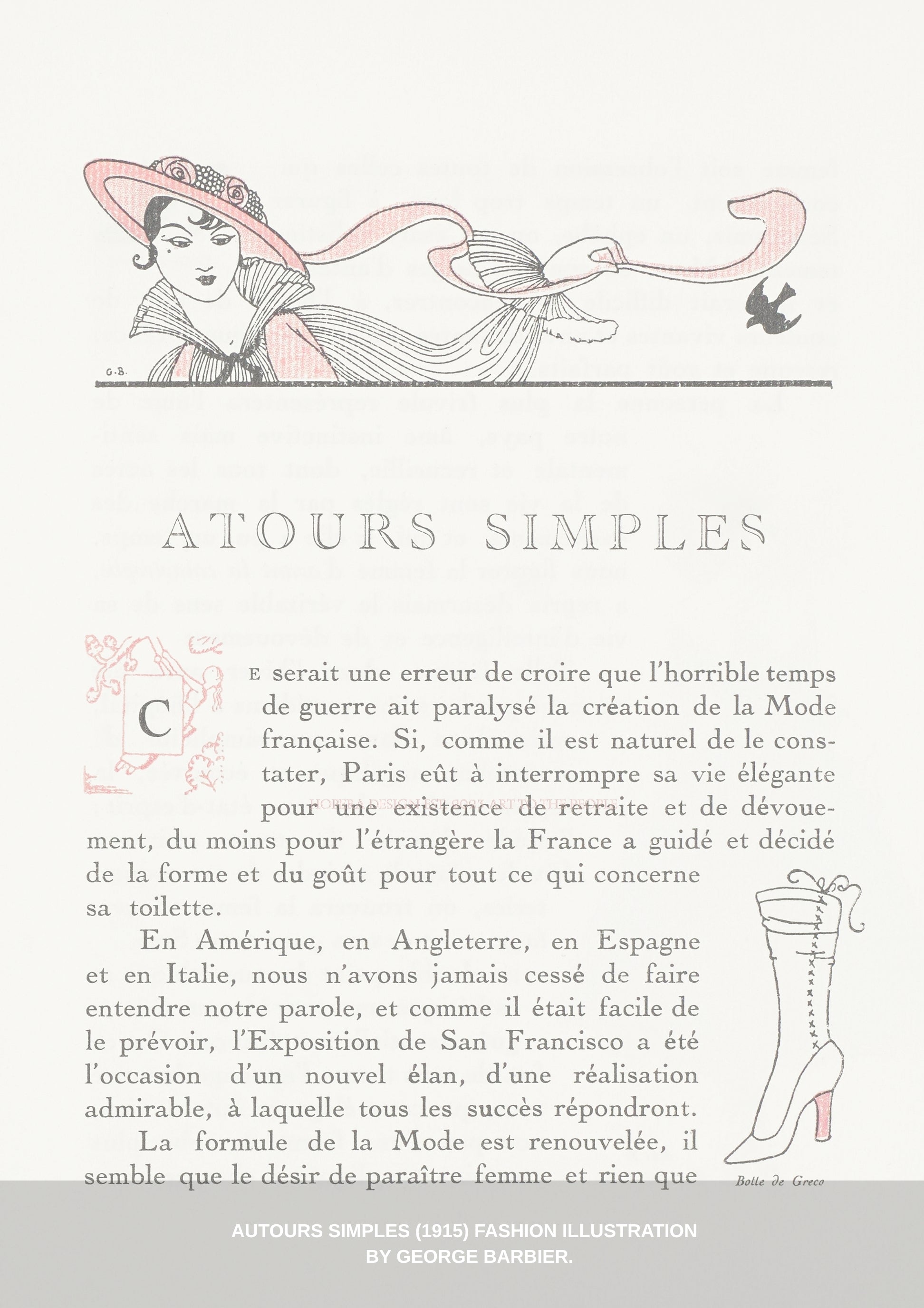 "Autours Simples" (1915) by George Barbier Organic Cotton Sweater