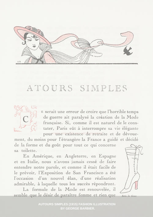 "Autours Simples" (1915) by George Barbier Organic Cotton Sweater