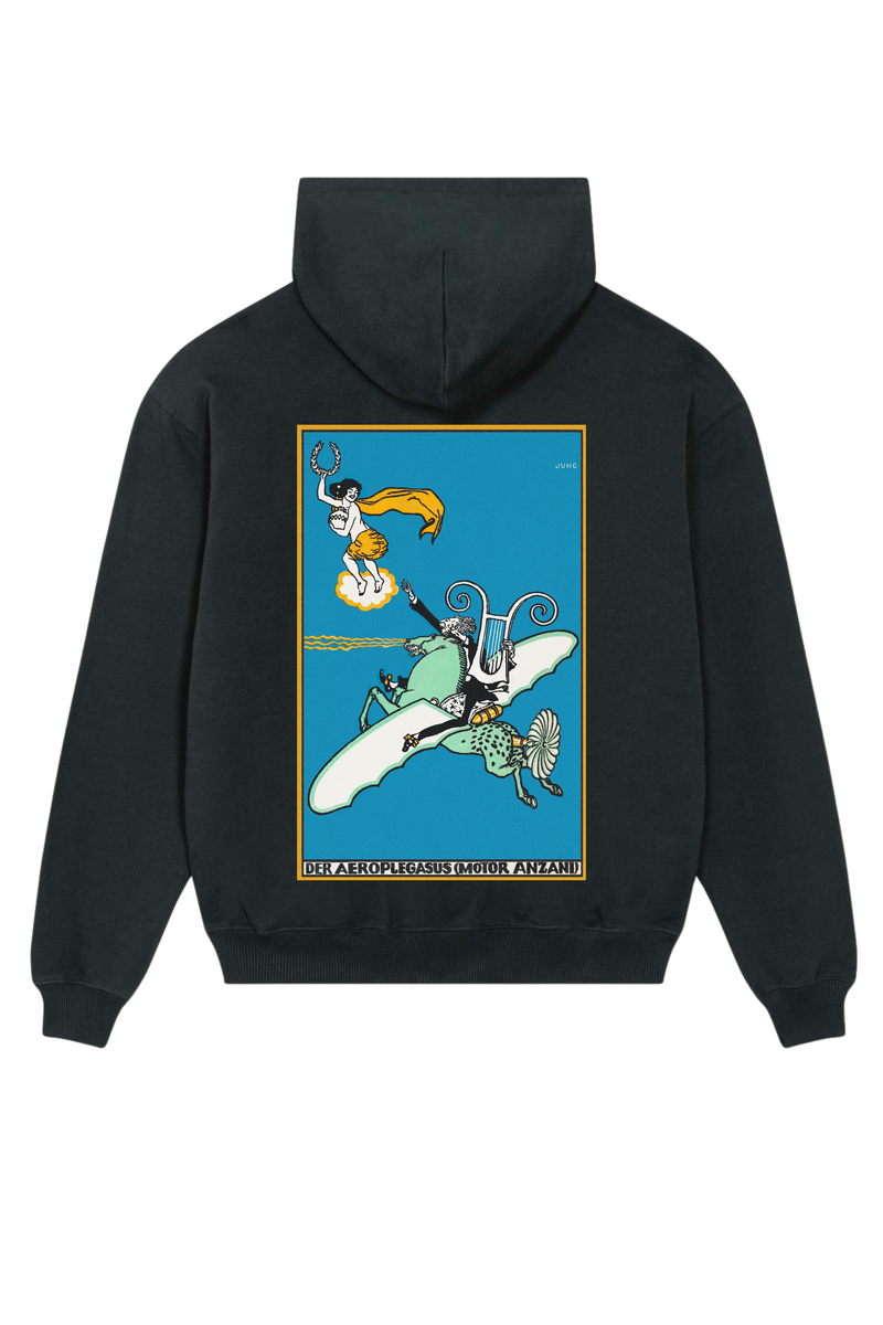 The Aeroplegasus (Anzani Engines) by Moriz Jung (1911) Hoodie Black