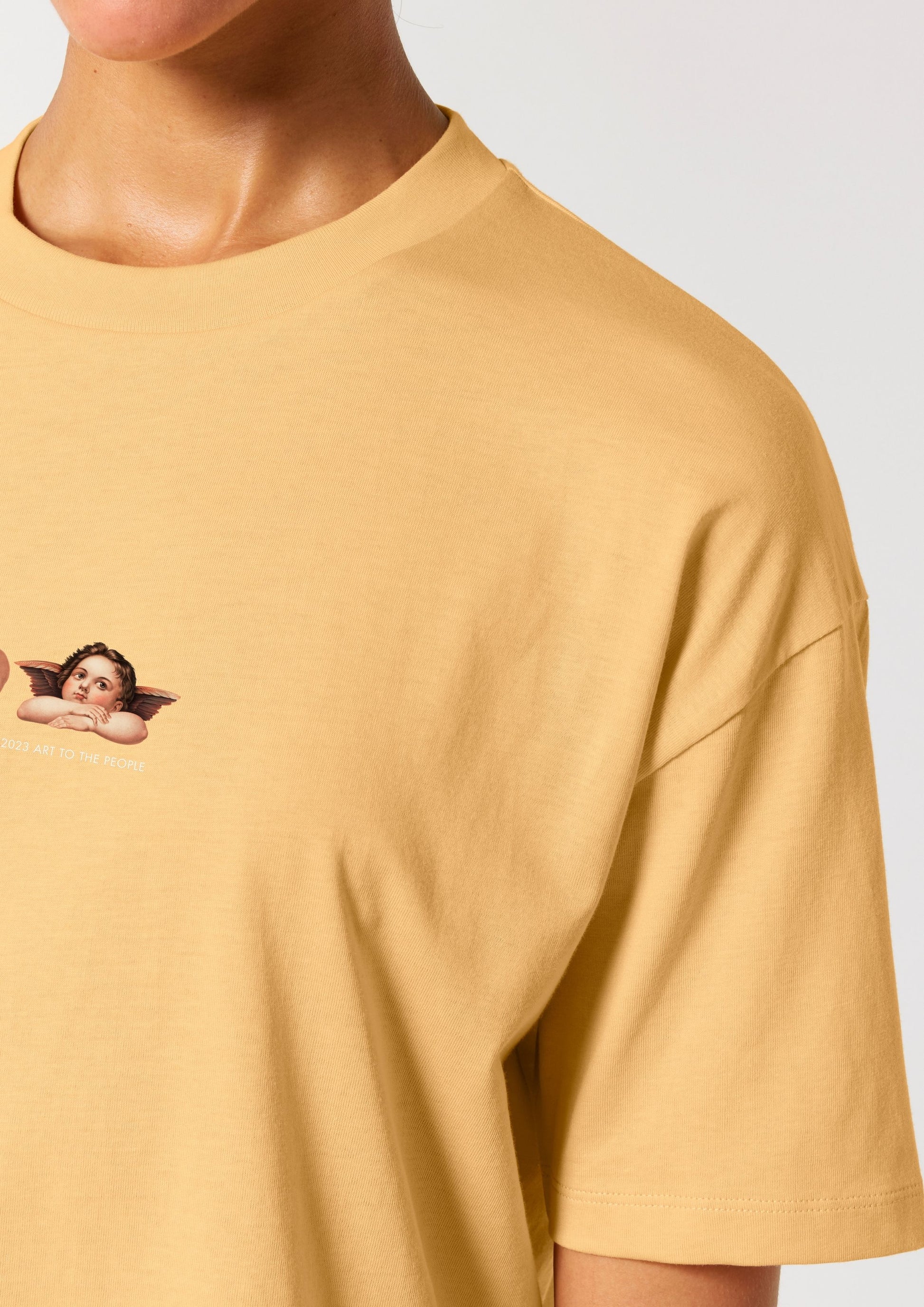 Cherubs after Raphael (1890) - Women's cropped t-shirt - Yellow