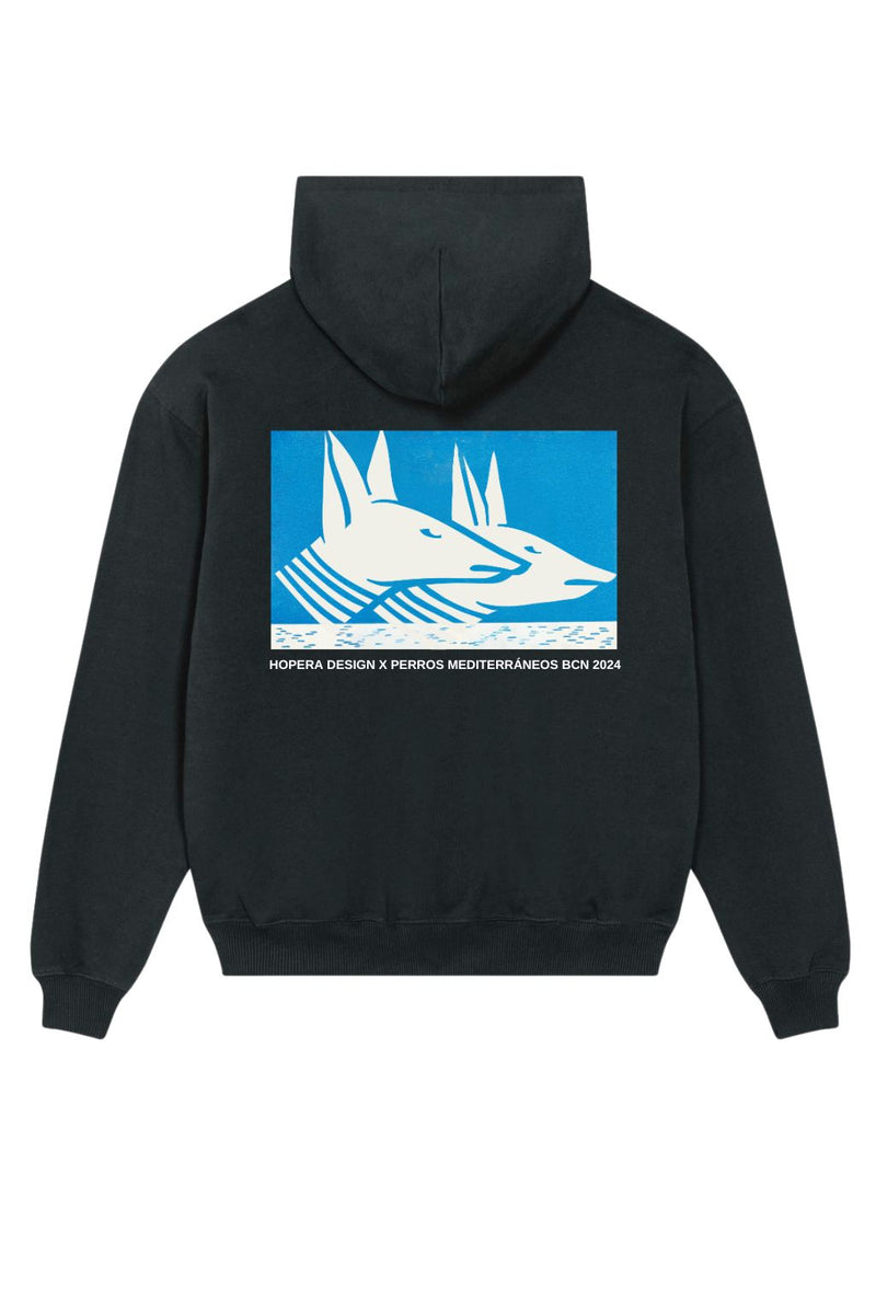 PERROS STAFF -  BLUE V - BLACK HOODIE