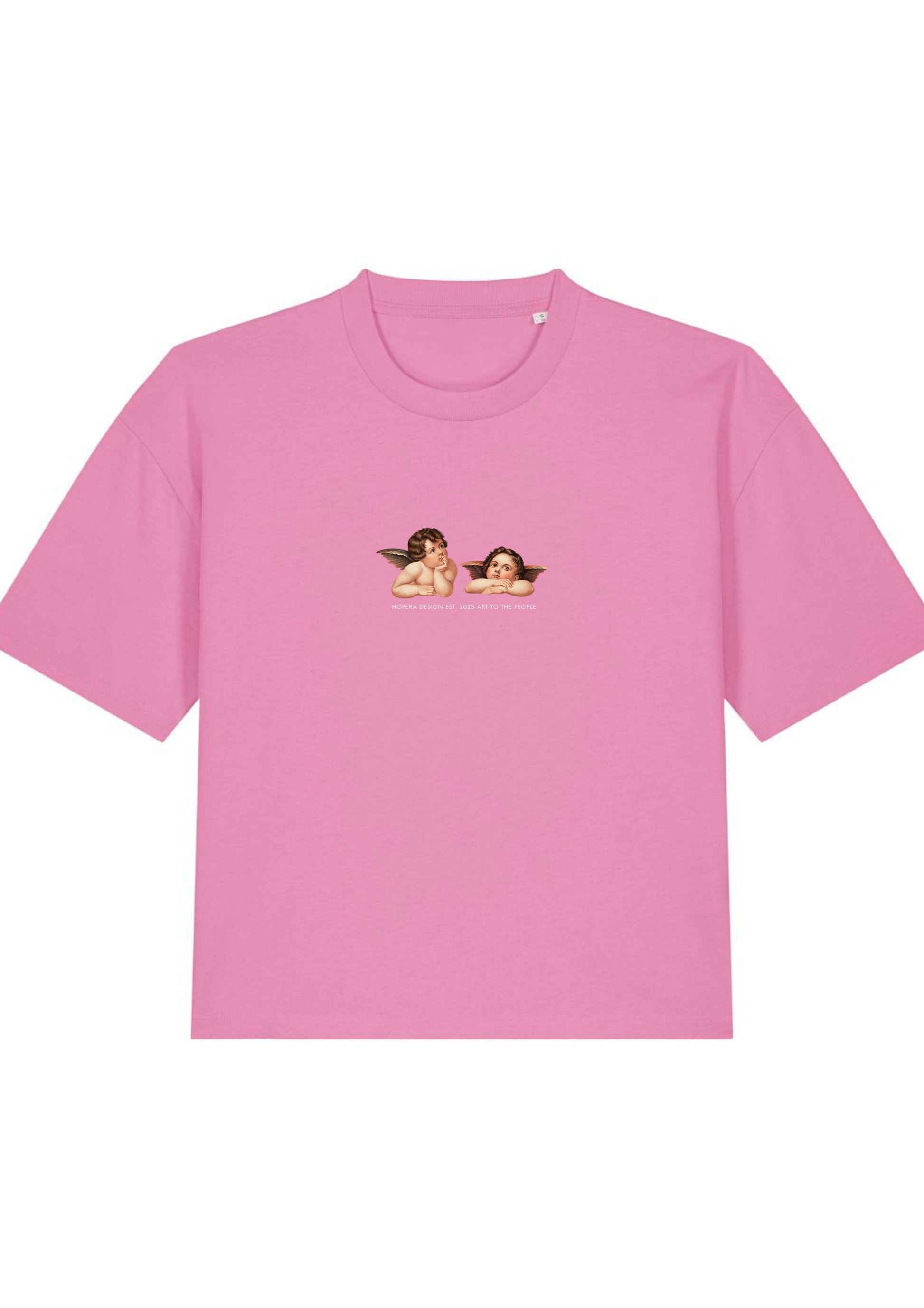Cherubs after Raphael (1890) - Women's cropped t-shirt - Pink