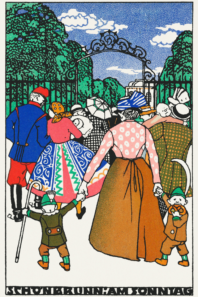 Schönbrunn on Sunday (1912) by Moriz Jung Print