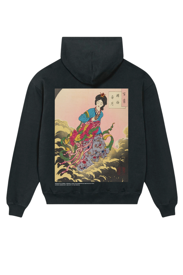 "Woman in Flowing Draperies" by Unknown Artist Hoodie Black