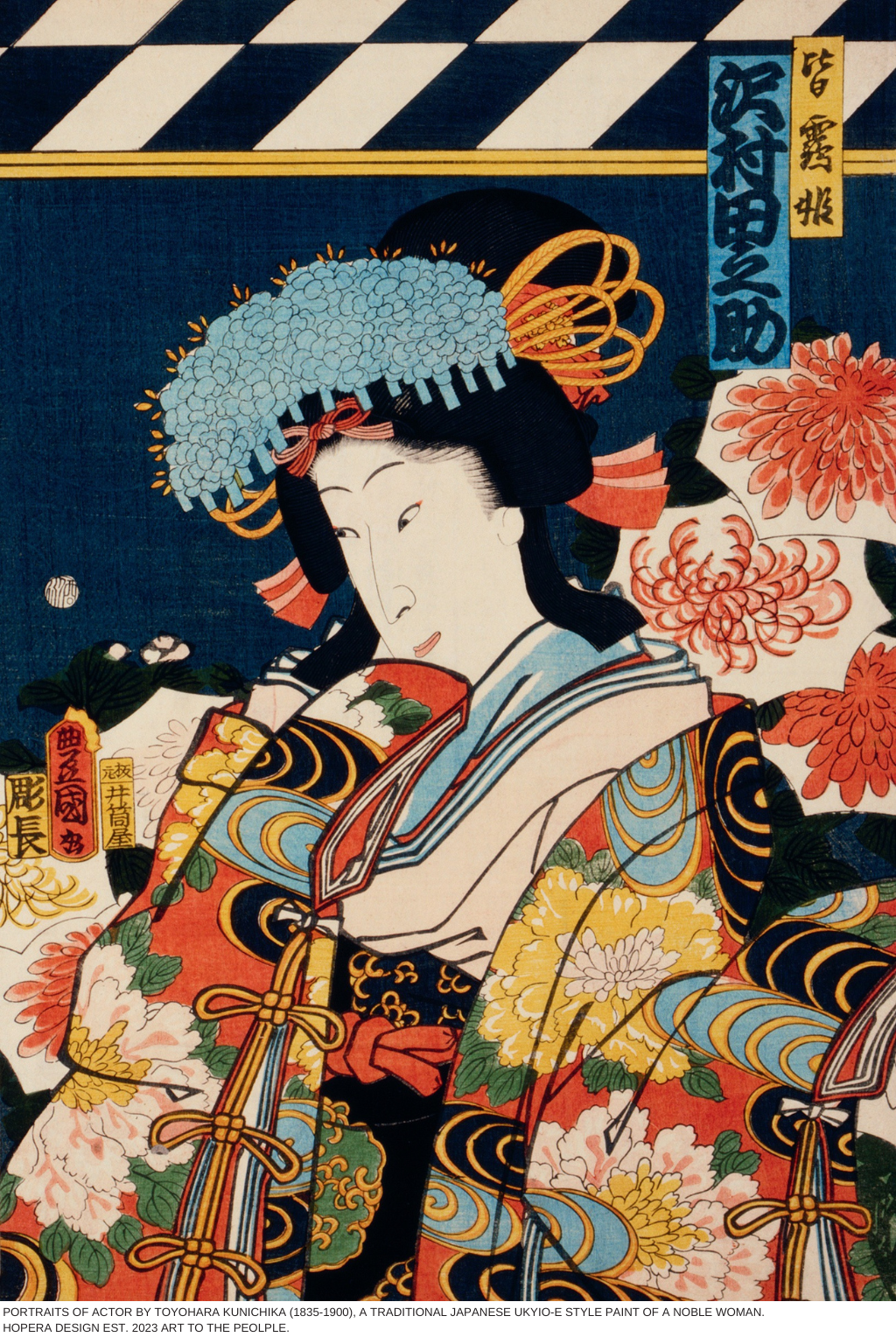 "Portraits of Actor" by Toyohara Kunichika (1835-1900) Hoodie Black