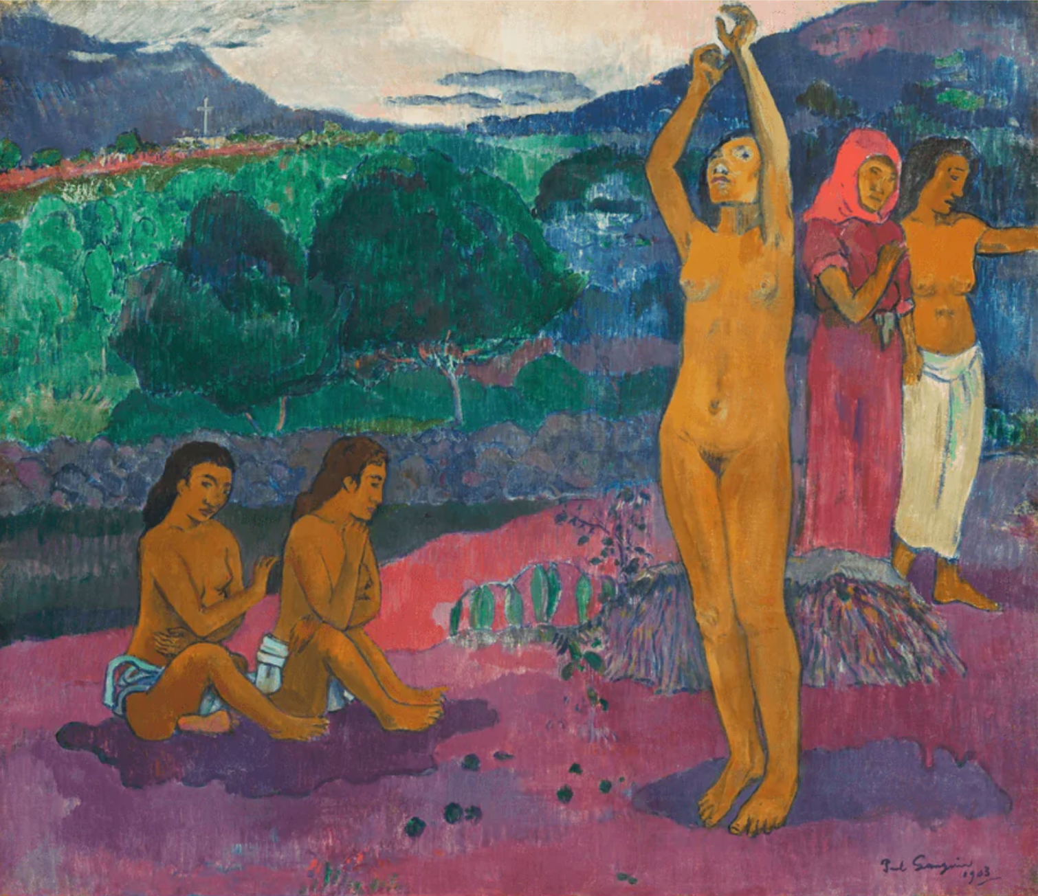 "THE INVOCATION" BY PAUL GAUGUIN (1903) SWEATSHIRT