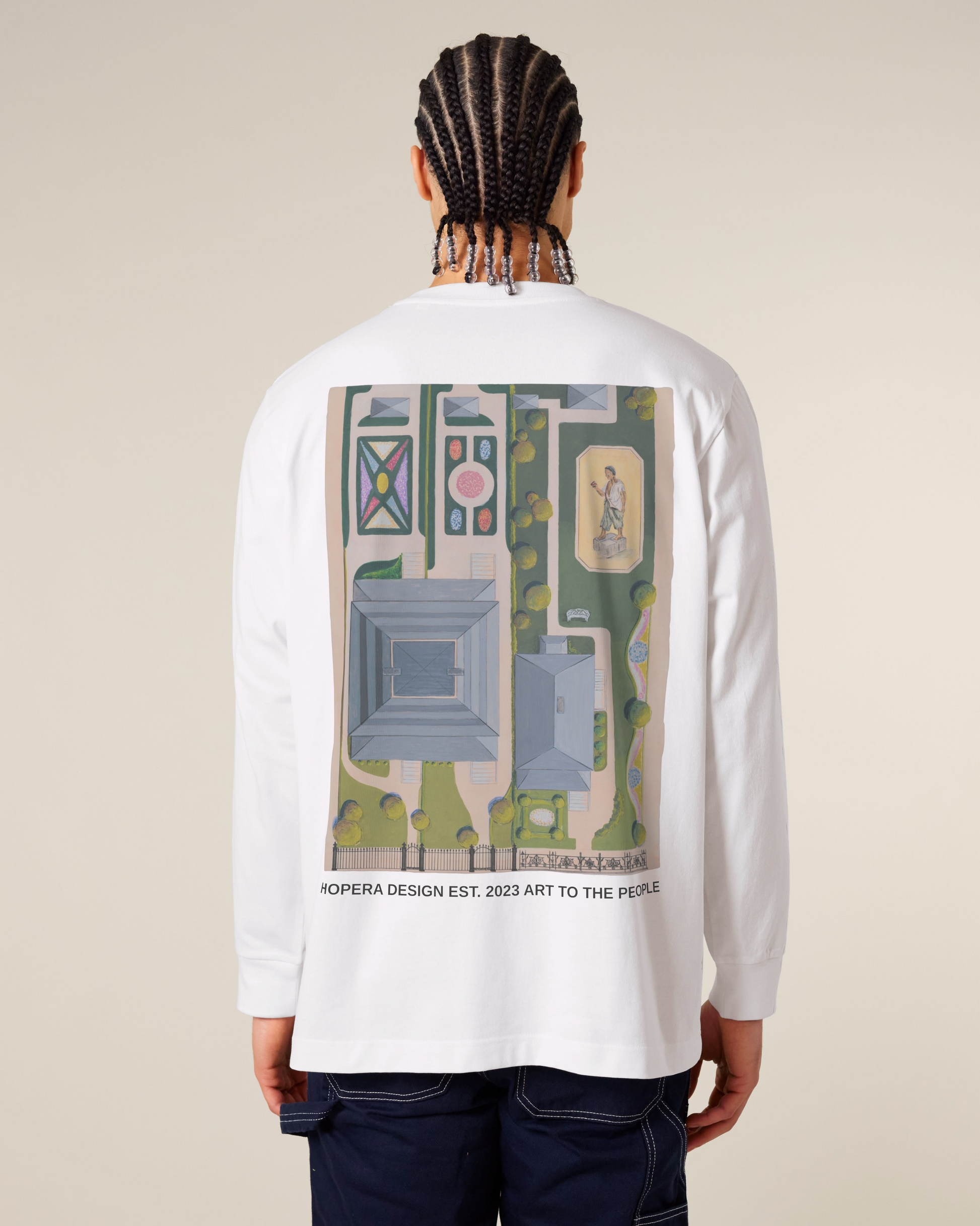 Ward and Green Gardens (1936) by Meyer Goldbaum Heavy Weight White Long Sleeve T-Shirt