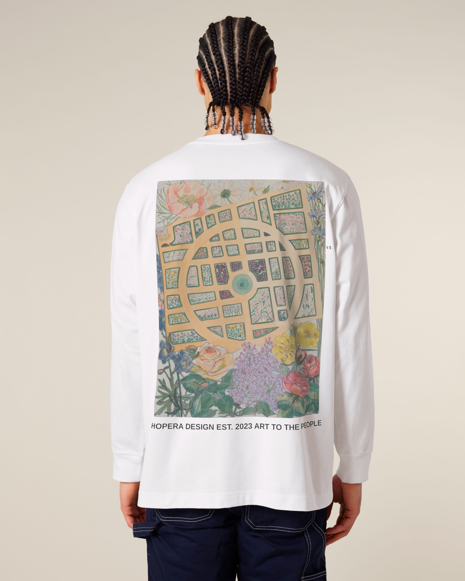 Madame Jumel's Garden (1936) by Virginia Richards Heavy Weight White Long Sleeve T-Shirt